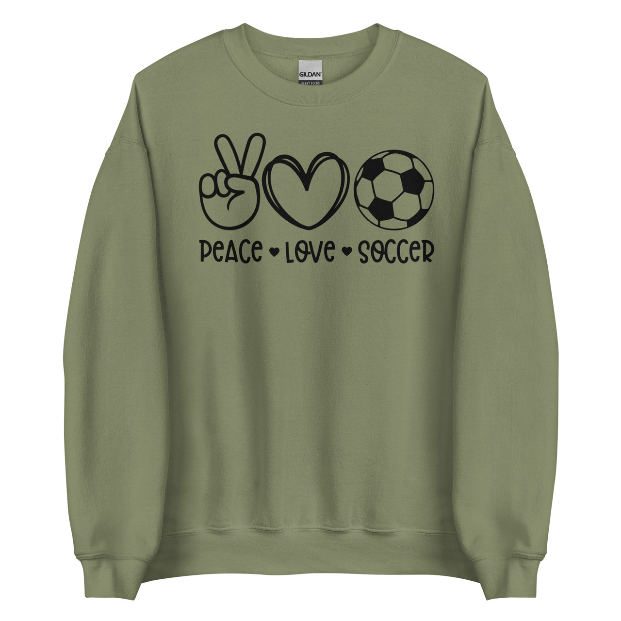 Peace, Love, Soccer Crew Neck