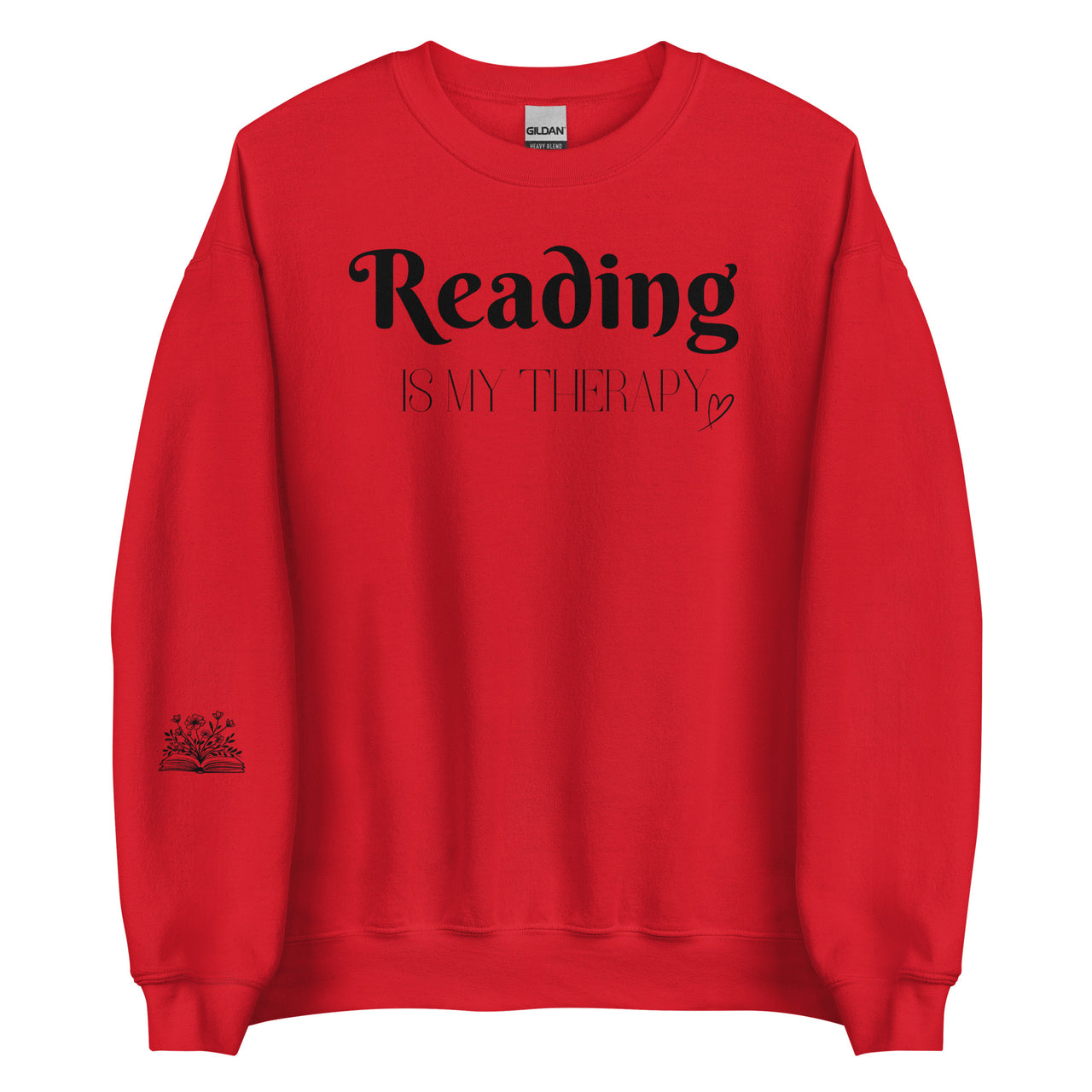 Reading is my therapy w/book Crew Neck