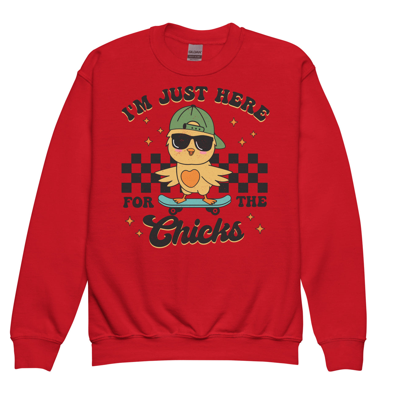 'Here for the Chicks' Youth Crew Neck