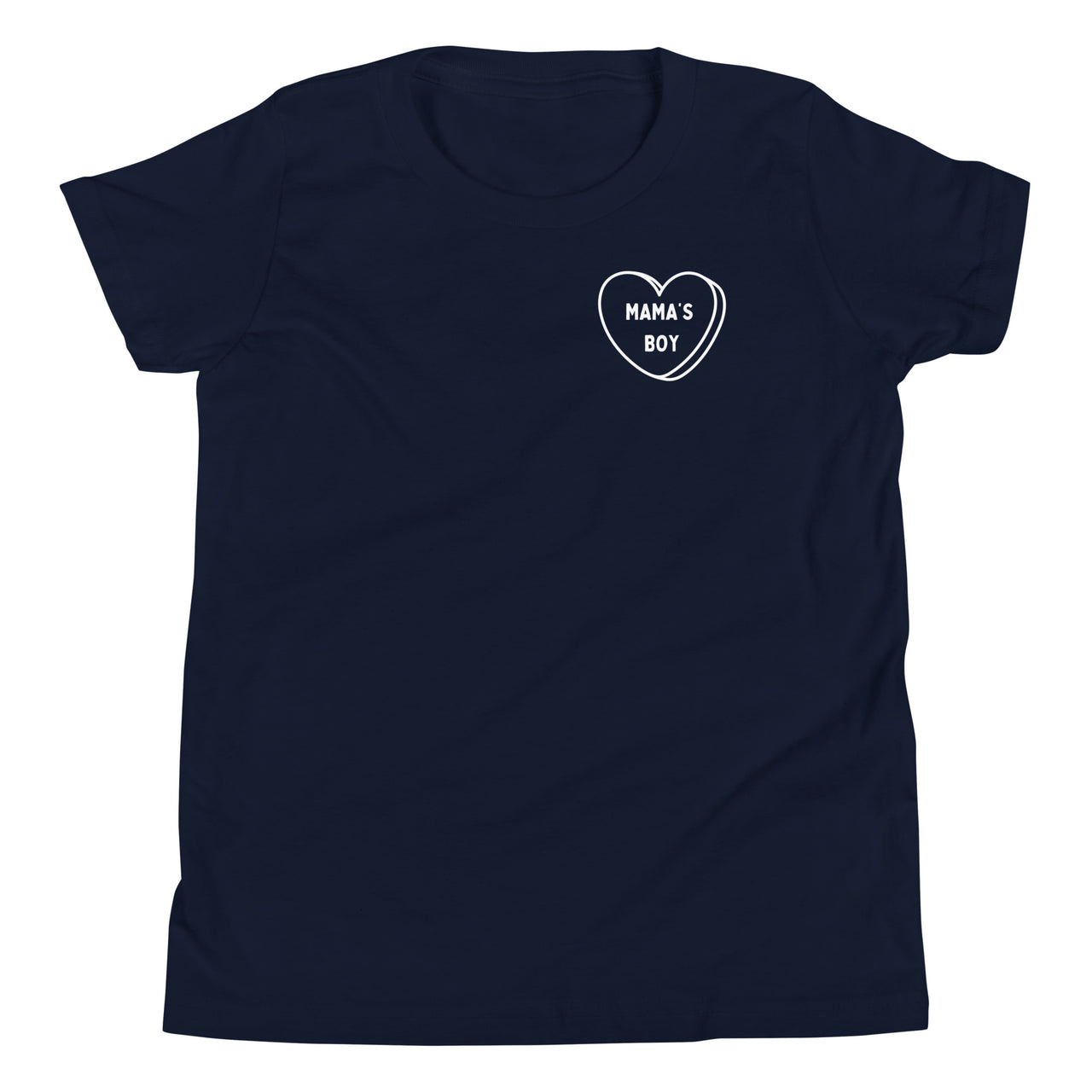 Mama's Boy white candy heart Youth T