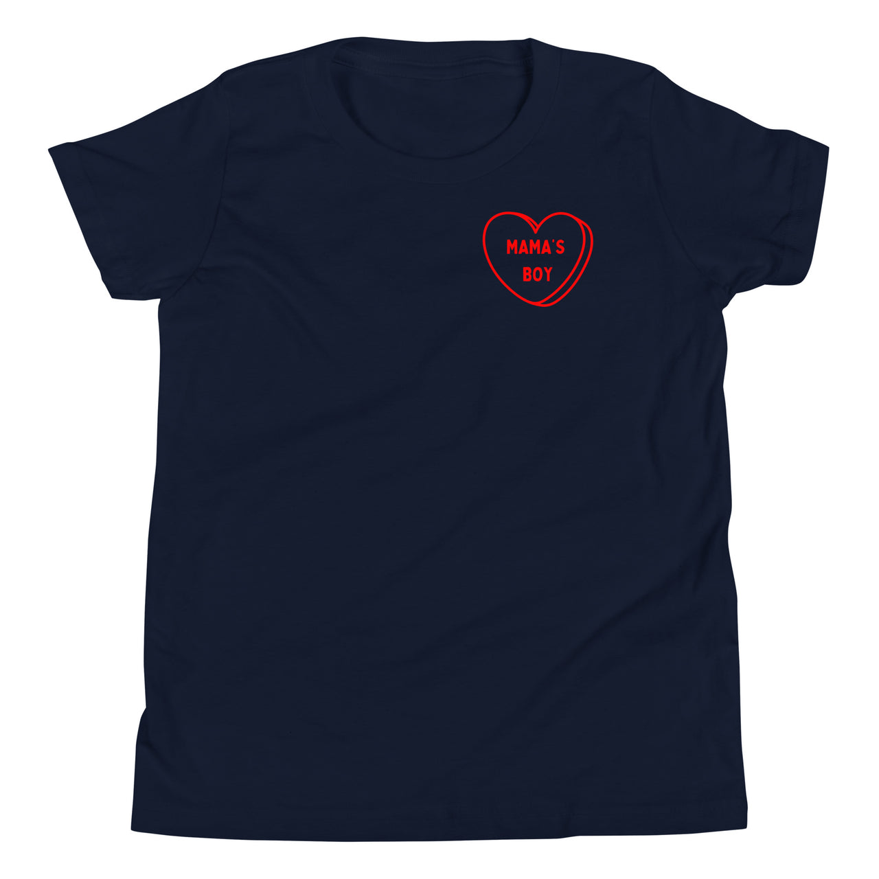 Mama's Boy red candy heart Youth T